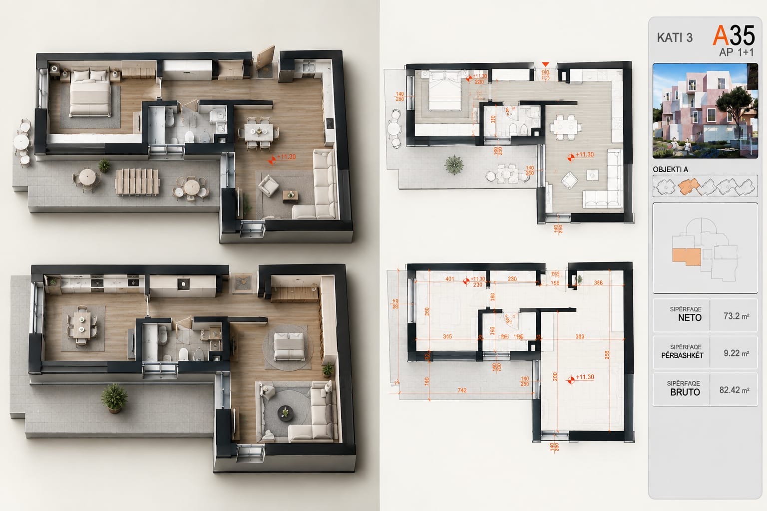 Shitet Apartament 1+1 Gjiri i Lalzit